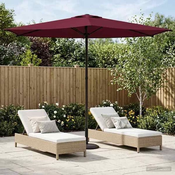 Maison Exclusive - Haveparasol 270 x 270 cm Polyester Rektangulær Bordeaux