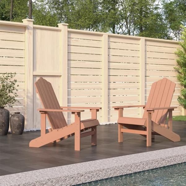 Trädgårdsstolar - EXKLUSIVT HEM - Adirondack - PEHD - 2-pack - Brun brun