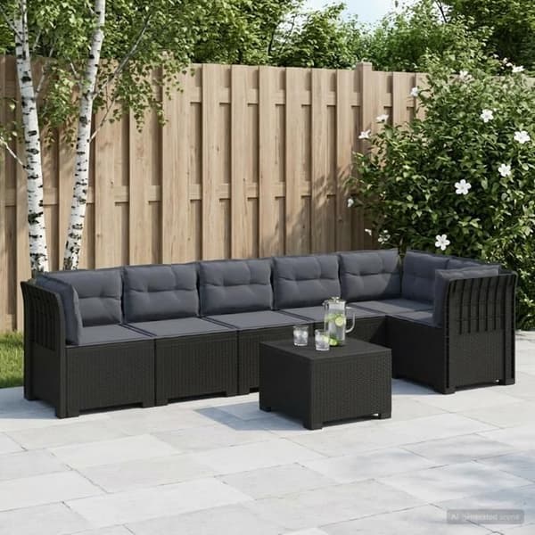 Havemøbel - EKSKLUSIVT HUS - Sofa til 6 personer - Rattan-look PP - UV-resistent - Udendørs