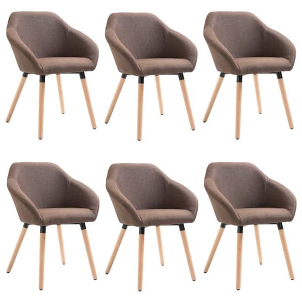Maison Exclusive - Matstolar set om 6 brun tyg kastanj