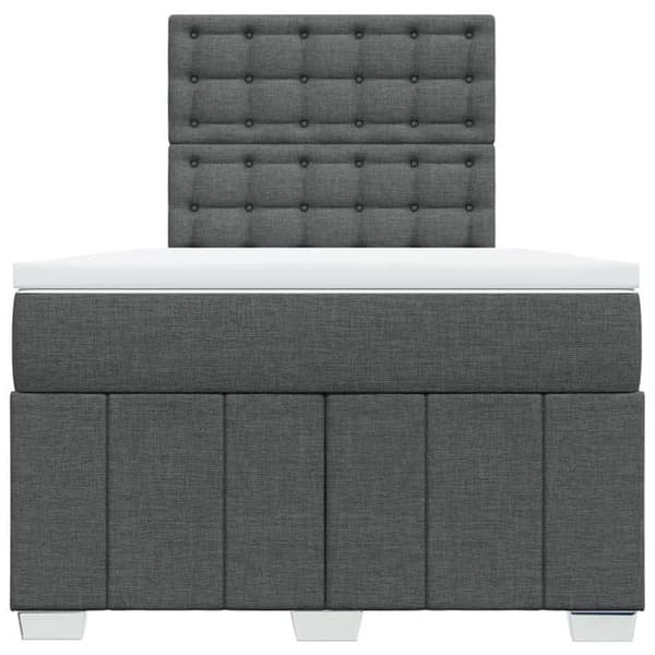 Maison Exclusive - Seng med lameller og madras Mørkegrå 120x200cm Stof