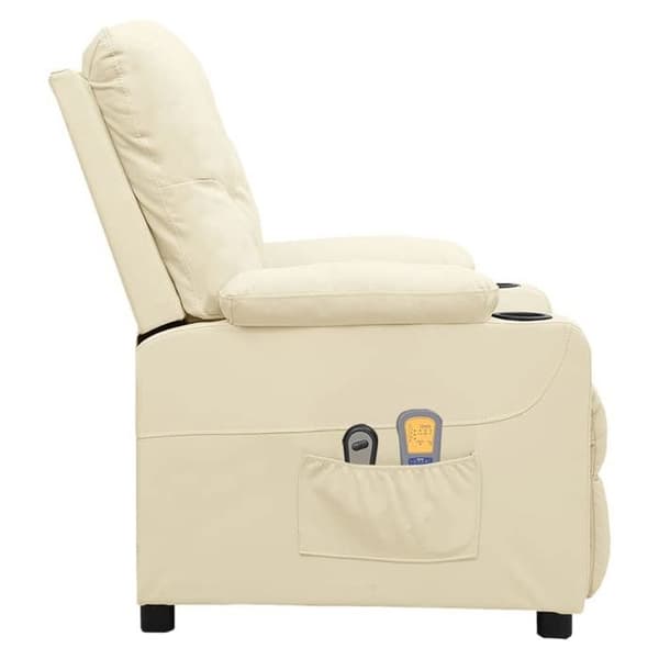 Maison Exclusive - Elektrisk massage stol Creme Kunstlæder