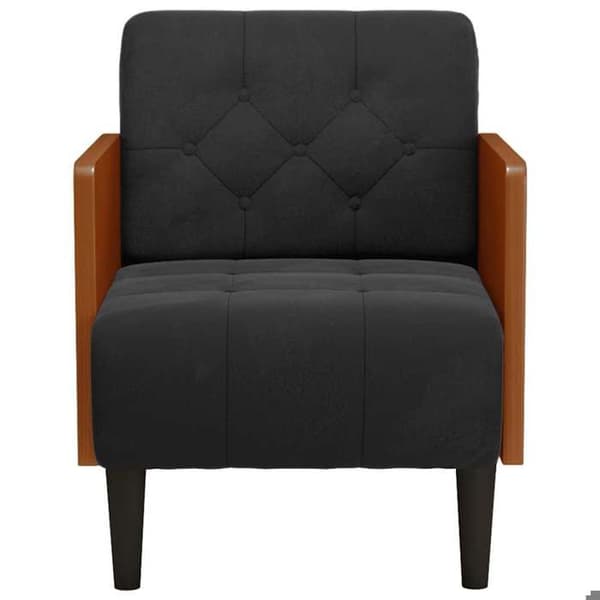 Maison Exclusive - Stol med armlæn sort 55 cm fløjl