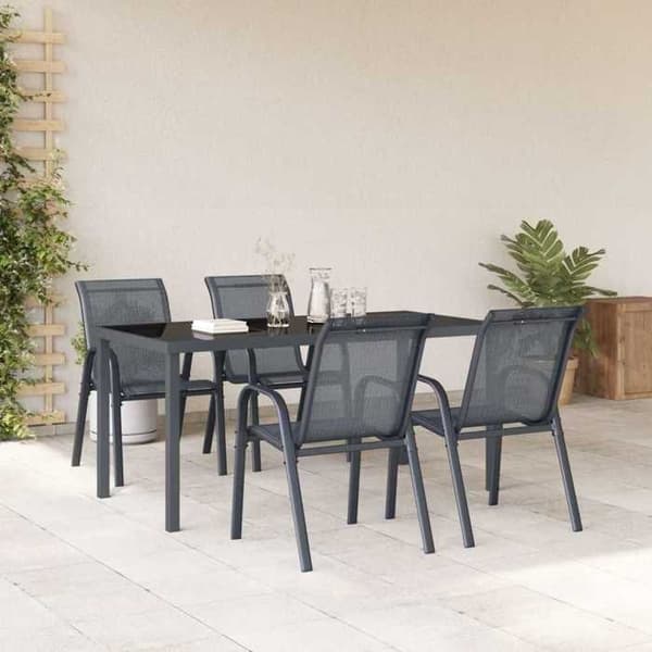 Maison Exclusive - Pinottavat puutarhatuolit, 4 kpl, Harmaa Tekstiilinä