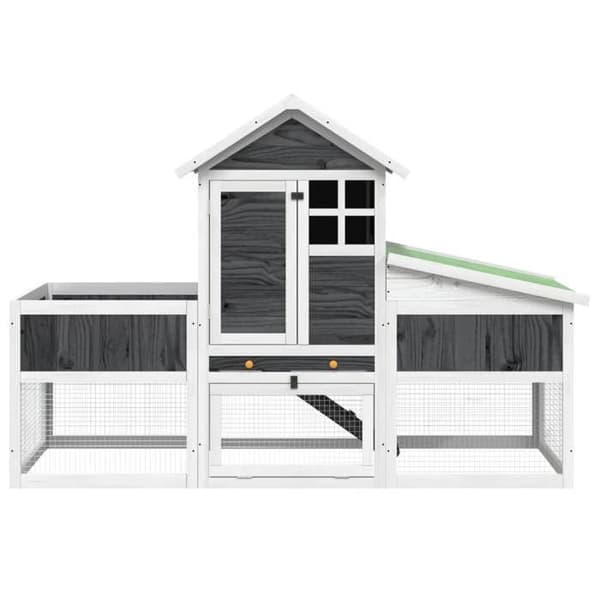 Maison Exclusive - Harmaa klapipöytä 170x63x113 cm massiivipuusta grå, vit, grön
