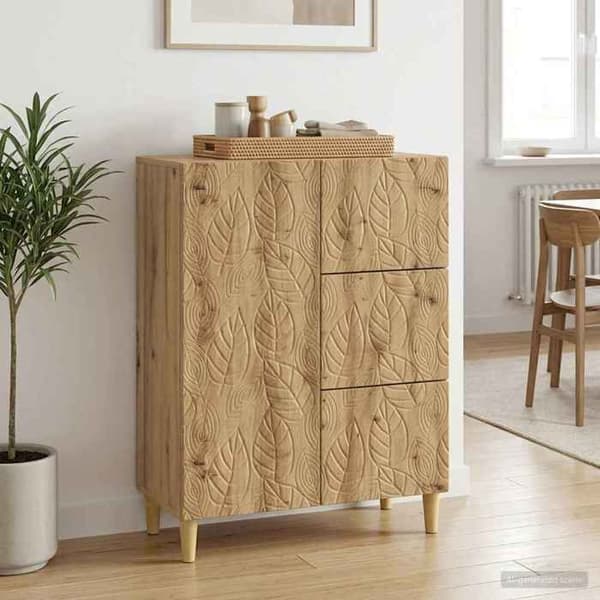 Maison Exclusive - Buffet i håndlavet egetræ 66 x 34,5 x 90 cm Ingeniørtræ