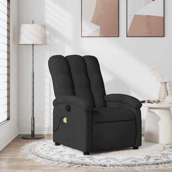 Maison Exclusive - Sort stof massage lænestol med vippefunktion