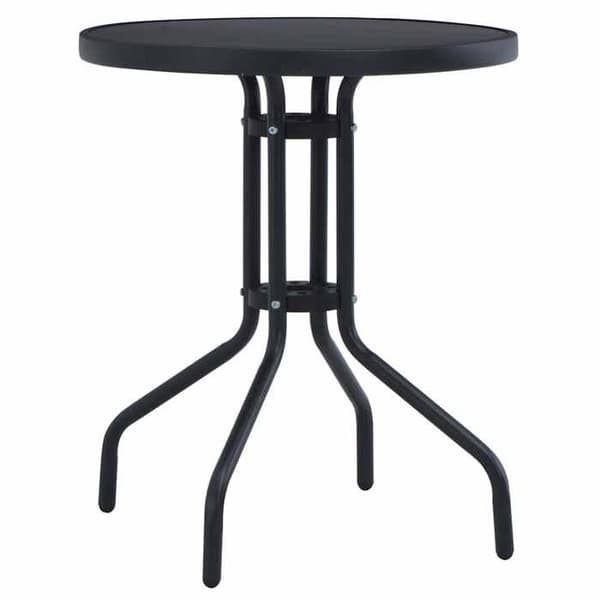 Maison Exclusive - Musta puutarhapöytä 80 cm Teräs ja lasi