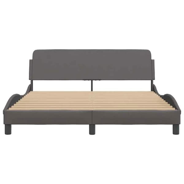 Sengestel - EKSKLUSIV HUS - Dover - 160x200 cm - Grå kunstlæder - Lamelseng Grå