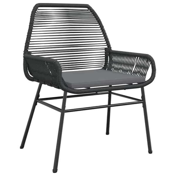 Maison Exclusive - Have spisebordssæt med puder 3 stk sort rattan glas