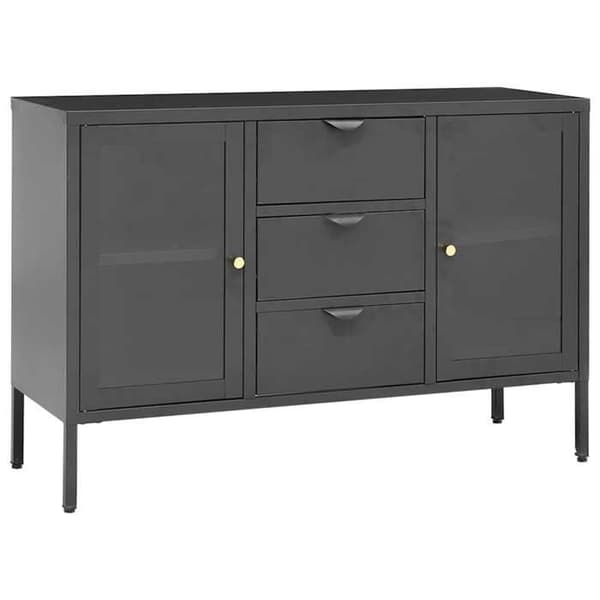 Maison Exclusive - Buffet Antracit 105x35x70 cm Stål og hærdet glas