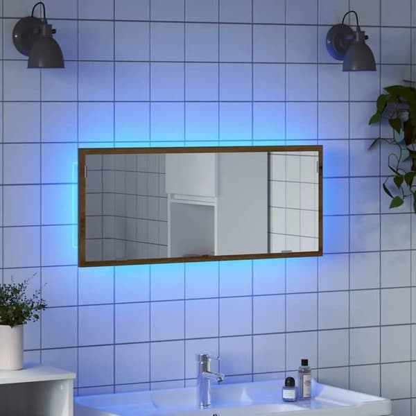 Maison Exclusive - LED badeværelsesspejl i håndlavet egetræ af ingeniørtræ