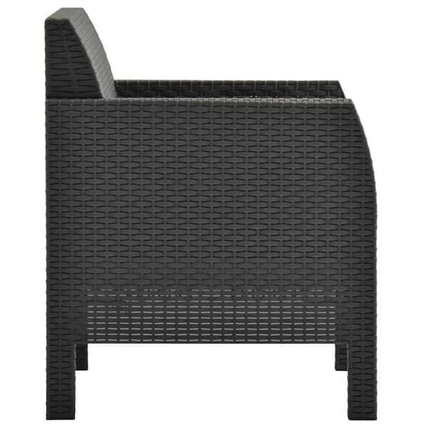 Maison Exclusive - Trädgårdsstol med kuddar Anthracite 63x65x76 cm PP Rottning