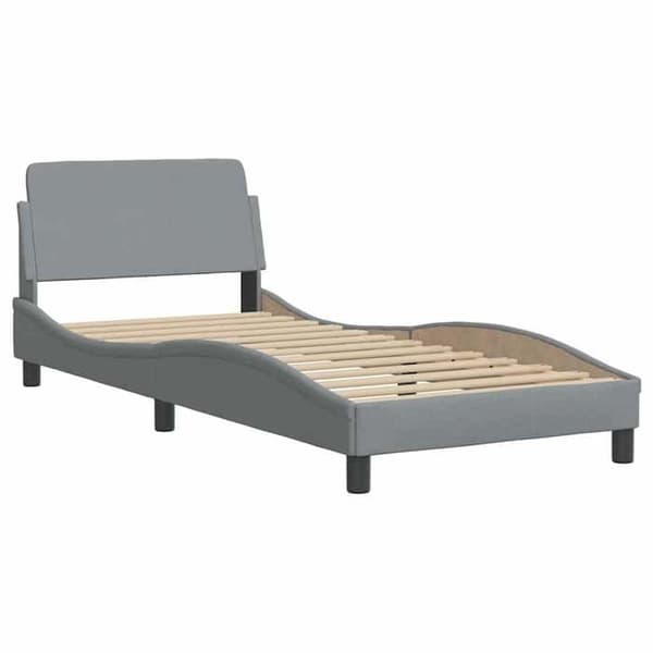 Maison Exclusive - Dover vaaleanharmaa sänky patjalla 90x190 cm kangas