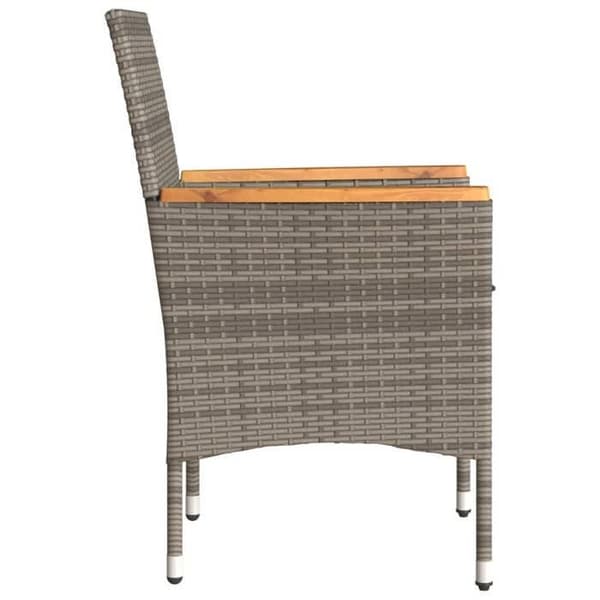 Maison Exclusive - Trädgårdsstolar med kuddar, set om 2, grå flätad resin Grå