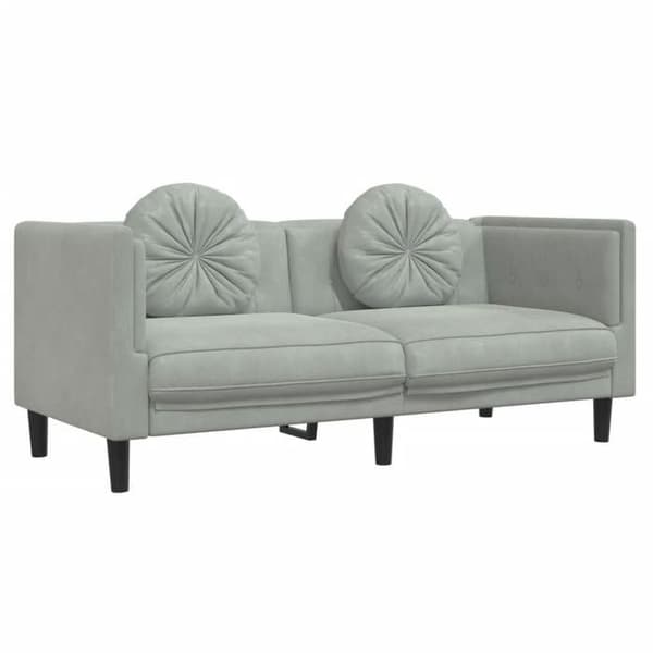 Maison Exclusive - Sæt af 2 sofaer med lysegrå velourpuder