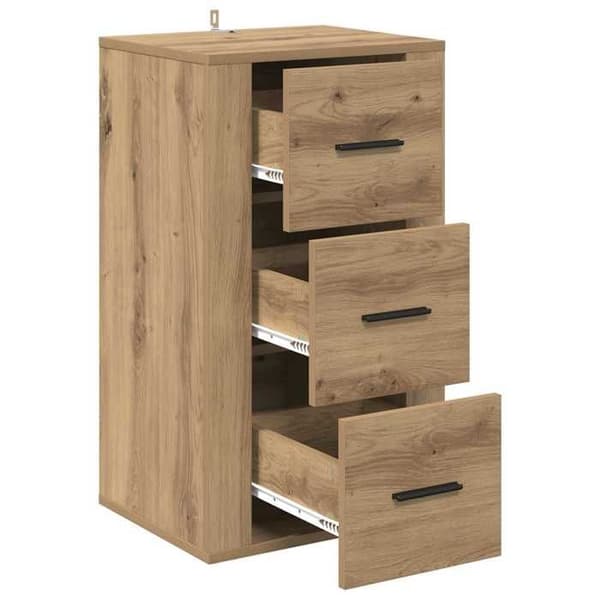 Maison Exclusive - Buffet i egetræ, håndlavet 40 x 33 x 70 cm, ingeniørtræ