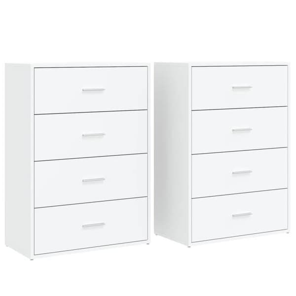 Maison Exclusive - Bufféer 2 st vit 60x31x84 cm ingenjörsträ Vit