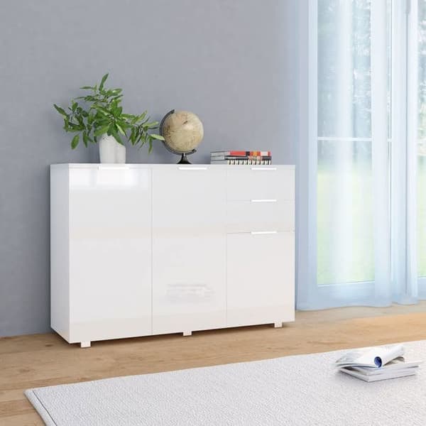 Maison Exclusive - Buffé Vit glänsande 107x35x80,5 cm Strålande vit