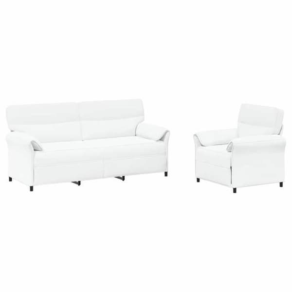 Maison Exclusive - 2-delars Soffgrupp Vit Tyg Vit