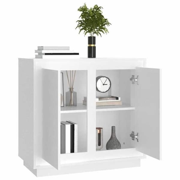 Maison Exclusive - Hvidt buffet 80x34x75 cm ingeniørtræ Vit