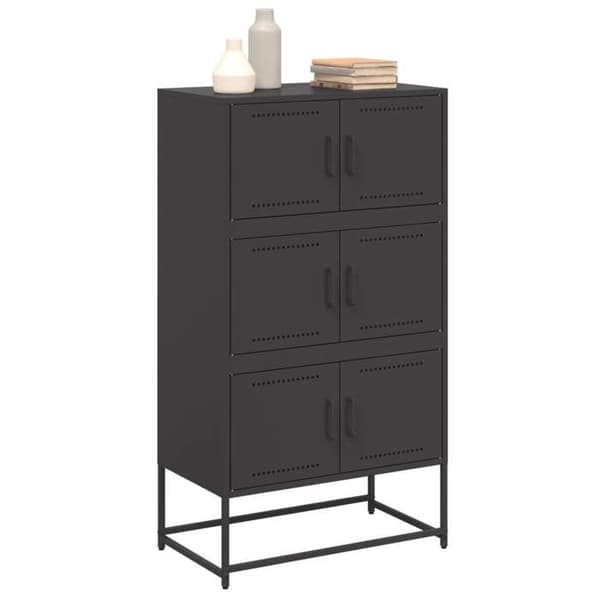 Dressoir - MAISON EXCLUSIVE - 68,5x38,5x123,5 cm - Sort - Stål - 6 rum Svart