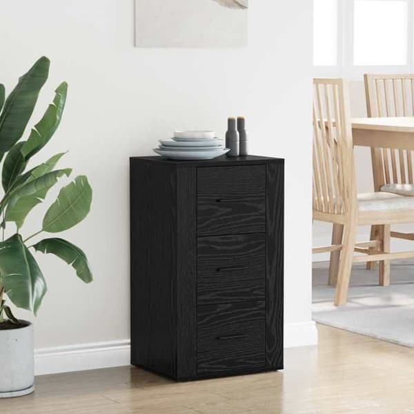 Maison Exclusive - Buffet Sort egetræ 40 x 33 x 70 cm Ingeniørtræ svart ek