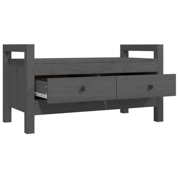 Maison Exclusive - Harmaa eteispankki 80x40x43 cm Massiivipine