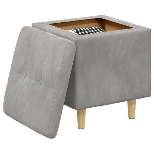 Maison Exclusive - Ottoman med förvaring Ljusgrå 40 x 40 x 45 cm Sammet