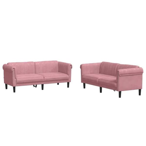 Maison Exclusive - Set med 2 soffor i rosa sammet Ros