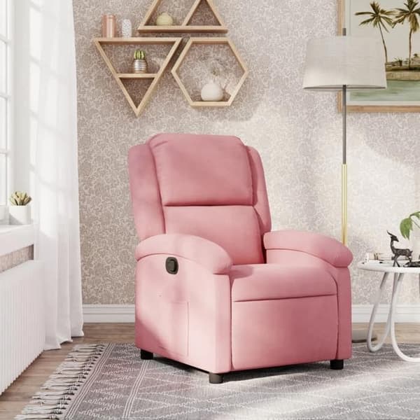 Maison Exclusive - Lænestol med vippefunktion i rosa velour