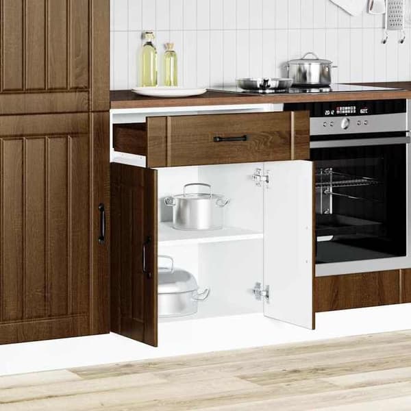Maison Exclusive - Köksskåp Lucca ek brun ingenjörsträ Brun ek