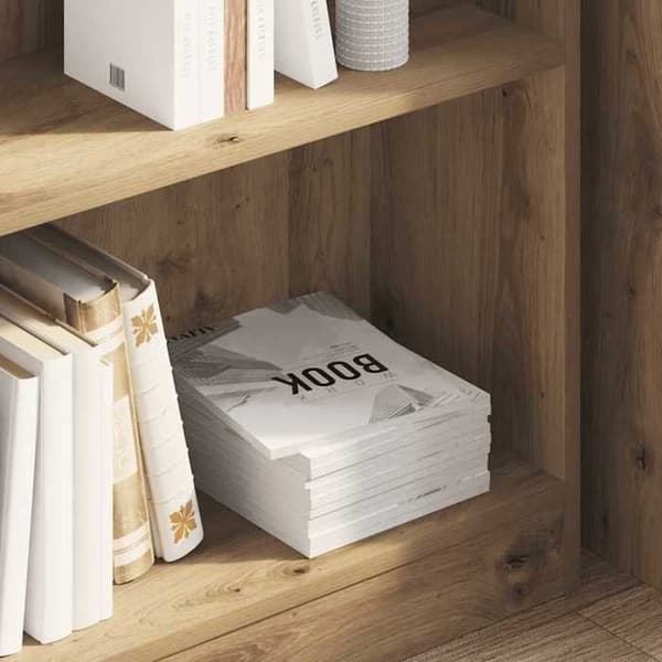 Maison Exclusive - Bibliotek i egetræ, håndlavet 80x24x76 cm, ingeniørtræ
