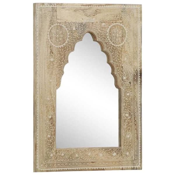 Maison Exclusive - Handmålad spegel 40x55 cm i solid mangoträ brun