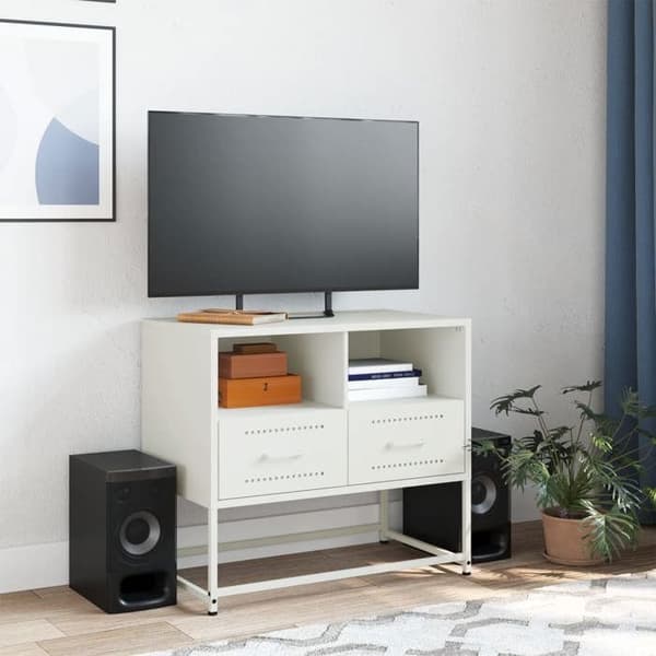 Maison Exclusive - TV-möbel vit 68x39x60,5 cm stål Vit