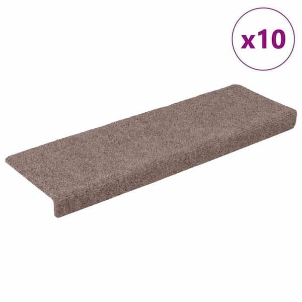 Maison Exclusive - Selvklæbende trappetæpper 10 stk 65 x 21 x 4 cm lys brun Rektangulær kant ljusbrun