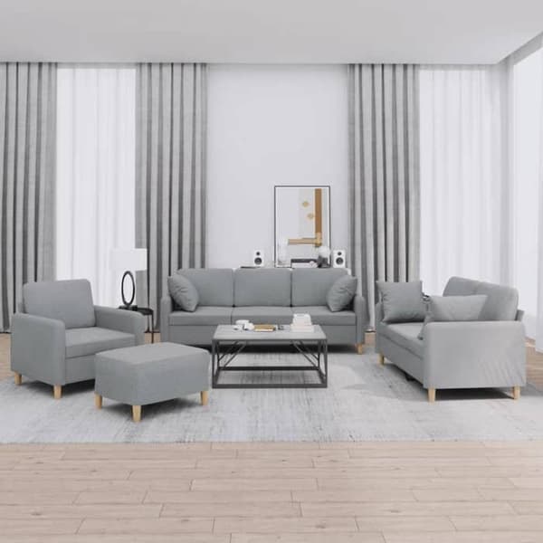 Maison Exclusive - Sæt af 4 sofaer med lysegrå puder i stof