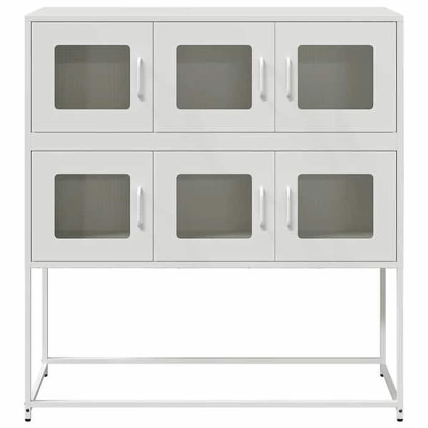 Maison Exclusive - Buffé vit 100,5x39x107 cm kallvalsat stål