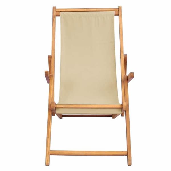 Maison Exclusive - Strandstol Beige Massivt Teaktræ beige