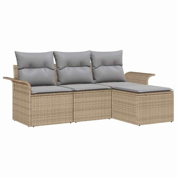 Maison Exclusive - Sofa Sæt 4 pc 4-Sæders Beige Polyrotin