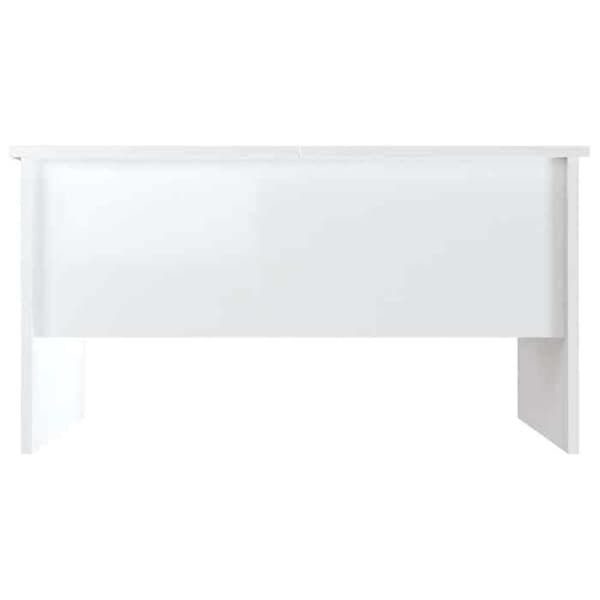 Bord - EKSKLUSIV HUS - 80 x 50 x 42,5 cm - Hvid højglans - Ingeniørtræ - 2 rum & justerbart top Vit