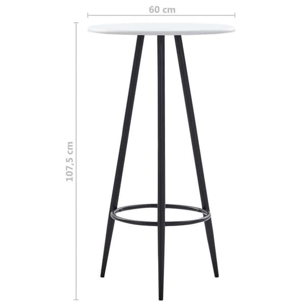 Maison Exclusive - Valkoinen baaripöytä 60 x 107,5 cm MDF