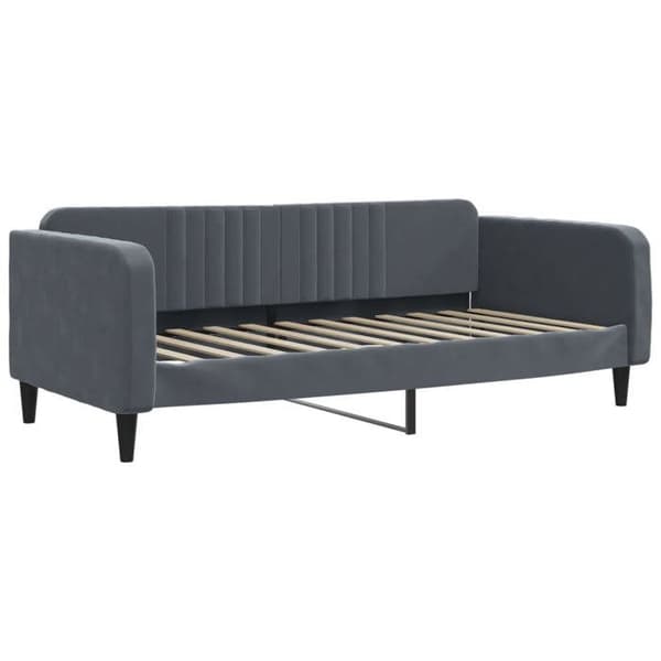 Maison Exclusive - Dagbädd med utdragssäng och mörkgrå madrass 90x200cm sammet mörkgrå