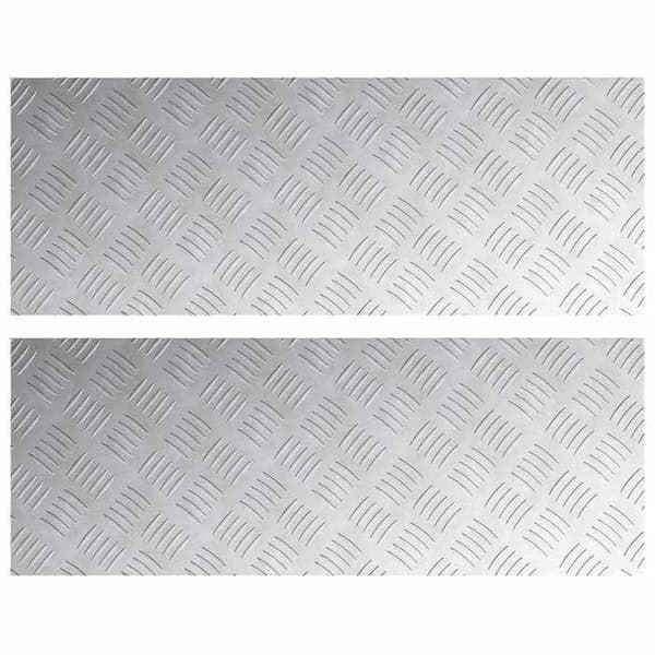 Maison Exclusive - Nez de marche 2 pc 80 x 30 cm Silver Aluminium Rektangulär