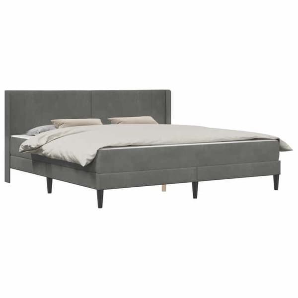 Maison Exclusive - Sängram med madrass Mörkgrå 180 x 200 cm Sammet