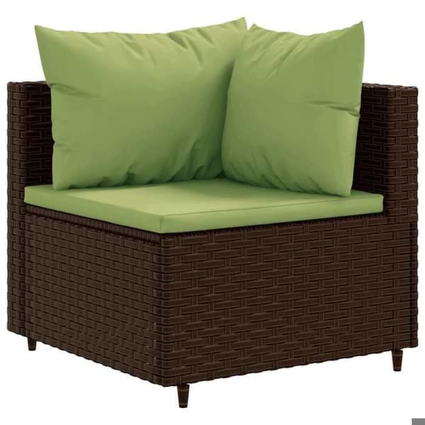 Maison Exclusive - Trädgårdsmöbler 6 delar med kuddar Brun Flätad resin