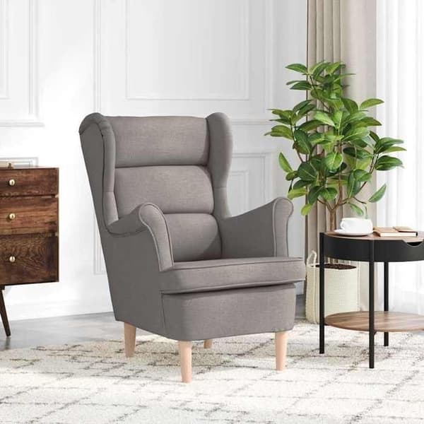 Stol - EKSKLUSIV HUS - 74x84x100 cm - Polyesterstof - Blødt polstring - Farve taupe mol