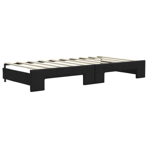 Maison Exclusive - Senge med udtræk og sort madras 90x190 cm stof