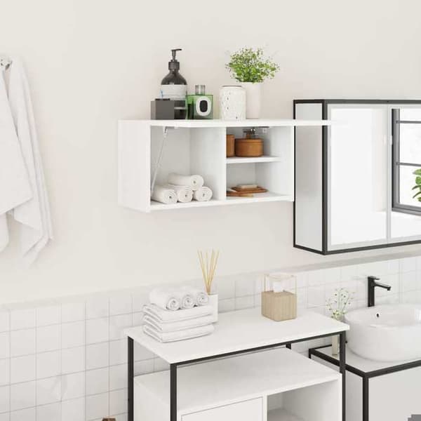 Maison Exclusive - Väggmonterad badrumsskåp vit 60x25x30 cm ingenjörsträ