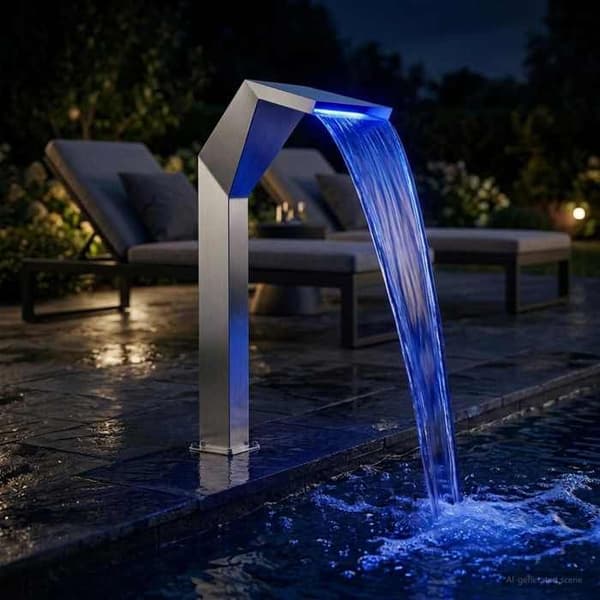 Maison Exclusive - Poolvattenfall i rostfritt stål 50 x 30 x 90 cm Silverfärgad